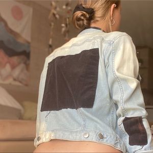 Light Wash Denim Jacket / Cropped + Upcycled